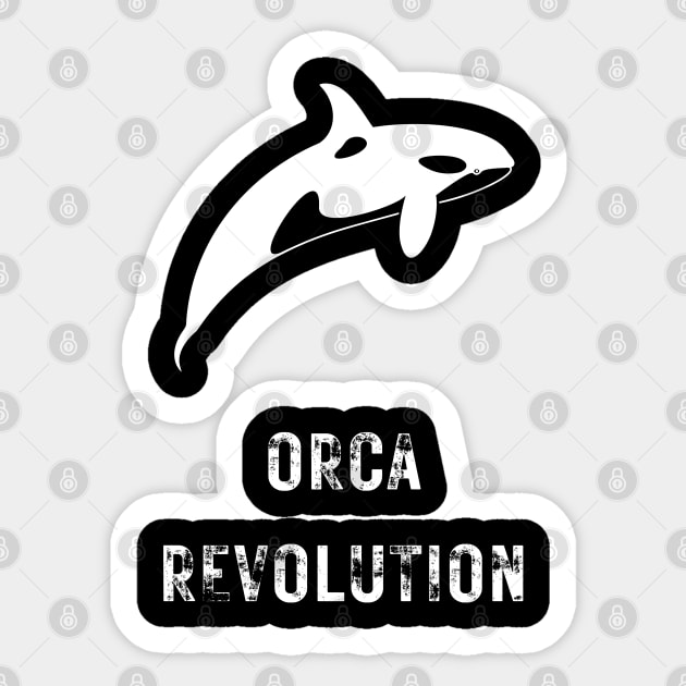 Orca revolution eat the rich Sticker by vaporgraphic